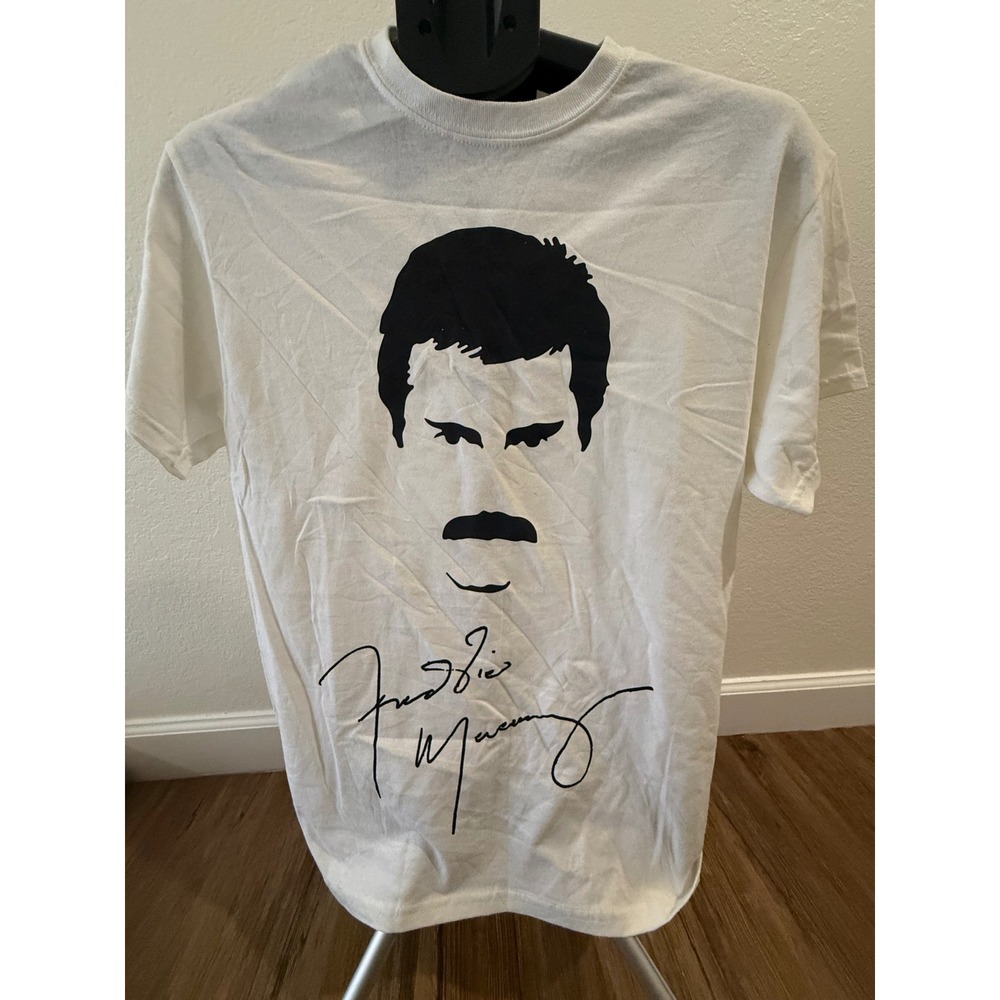 Freddie Mercury Queen Graphic T-Shirt Mens Medium White Bravado Rock Band Tee